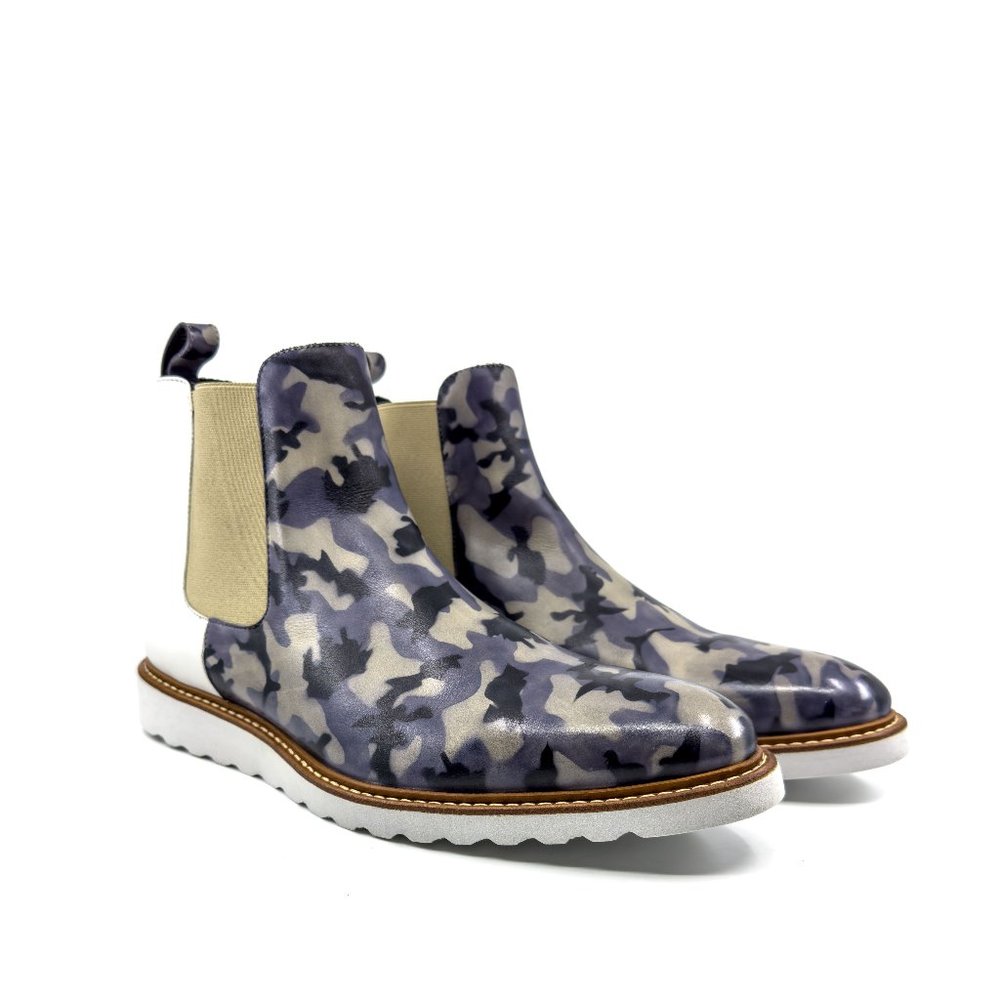 Olivar Chelsea Patina Boots by designer Que shebley